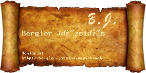 Bergler Józsiás névjegykártya